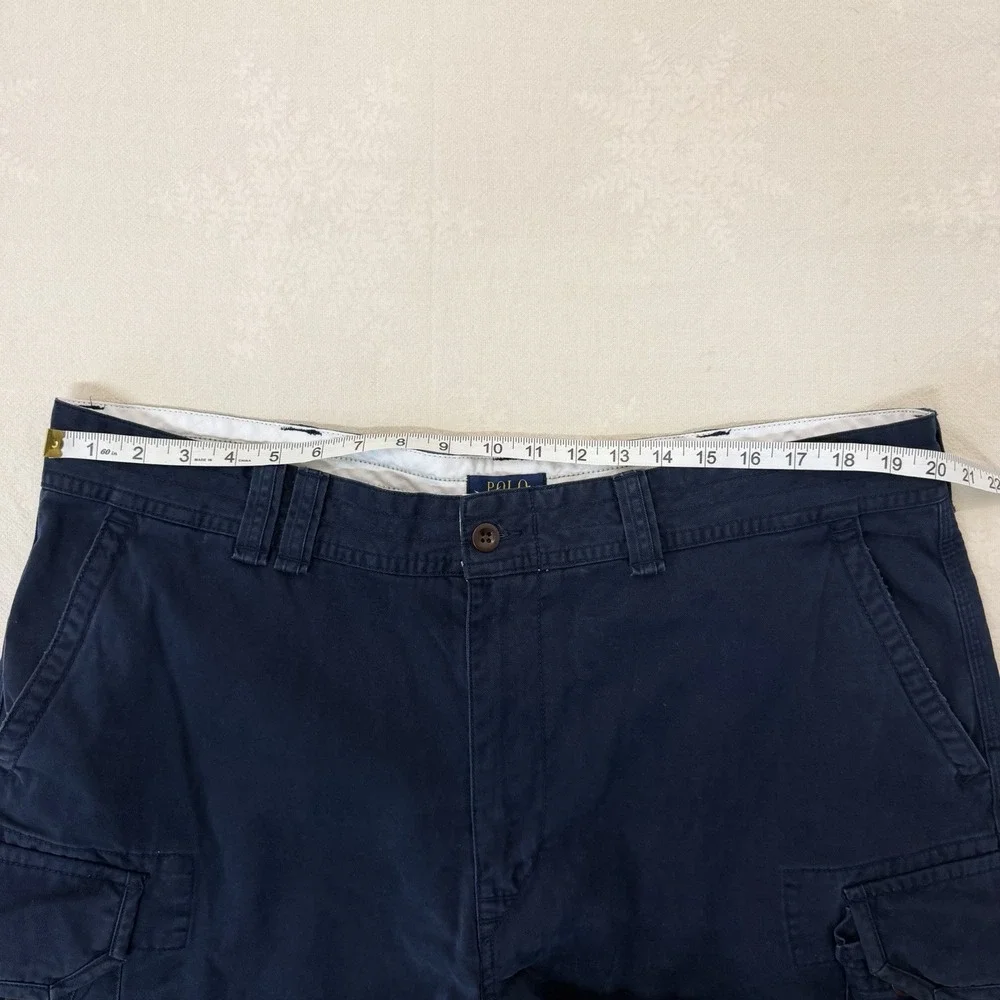 Polo Ralph Lauren Cargo Shorts Mens 40 Navy Blue Classic Polo Chino 10